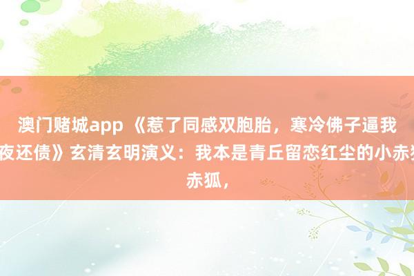 澳门赌城app 《惹了同感双胞胎，寒冷佛子逼我夜夜还债》玄清玄明演义：我本是青丘留恋红尘的小赤狐，