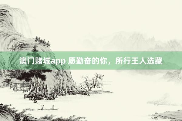 澳门赌城app 愿勤奋的你，所行王人选藏