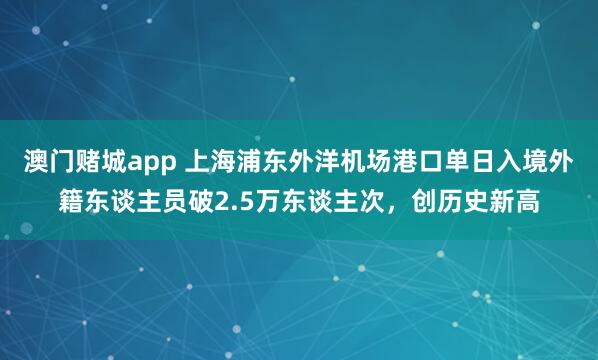 澳门赌城app 上海浦东外洋机场港口单日入境外籍东谈主员破2.5万东谈主次，创历史新高