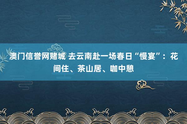 澳门信誉网赌城 去云南赴一场春日“慢宴”：花间住、茶山居、咖中憩