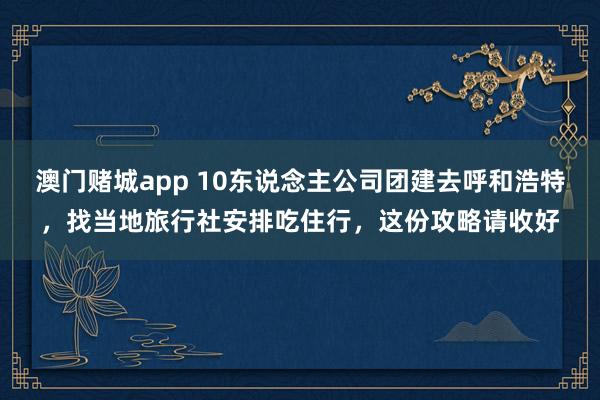 澳门赌城app 10东说念主公司团建去呼和浩特，找当地旅行社安排吃住行，这份攻略请收好