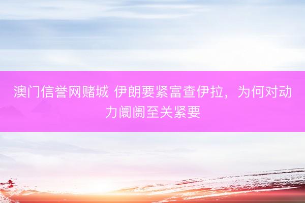 澳门信誉网赌城 伊朗要紧富查伊拉，为何对动力阛阓至关紧要